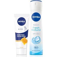 Esmo Home Kadın Sprey Deodorant Fresh Natural 150ML ve Nemlendirici Koruyucu El Bakım Kremi 75ML