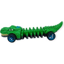 Ronanna Timsah Araba - Otomatik Hareketli Sesli Işıklı 32 cm - Yeşil Gerçekçi Timsah (Lisinya)
