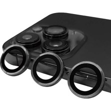 Esmo Home 14 Pro Max ile Uyumlu Kamera Lens Koruyucu Çerçeveli Koruyucu Cl-07 Koyu Gri