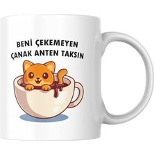 Esmo Home Çekemeyen Anten Taksın Komik Baskılı Kupa Bardak Hediyelik Çay Kahve Kupası Coffee Mug