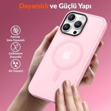 Esmo Home Bix 15 Pro Magsafe Uyumlu Kılıf Tam Koruma Manyetik Darbe Emici Pembe