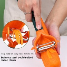 Esmo Home Promosyonca 7 In 1 Çok Fonksiyonlu Mutfak Aleti, Açacak Soyacak Tirbuşon, Premium Kalite, Turuncu ve Yeşil, 19CM