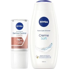Esmo Home Creme Soft Duş Jeli 500ML ve Kadın Rollon Deodorant Derma Control Clinical 50ML, 96SAAT Ter Koruması