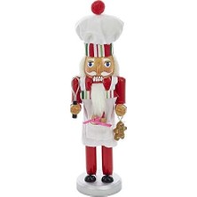 Esmo Home Kurt Adler 25,4 cm Ahşap Chef Fındıkkıran, Kırmızı