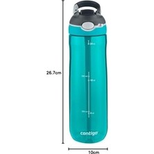 Esmo Home Contigo Üniseks Ashland Autospout Pipetli Büyük Bpa Içermeyen Plastik Su Şişesi Turkuaz 720 ml