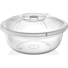 Esmo Home Şeffaf Plastik Hamur Leğeni, Kapaklı, (24 Litre)