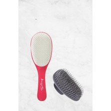 Esmo Home Üç Boyutlu Açma Tarama Saç Fırçası Pembe ve Şampuan Fırçası Gri