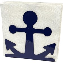 Esmo Home Çapa Temalı Mavi Metal Peçetelik