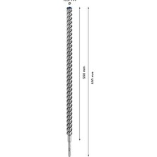 Esmo Home Professional 1x Expert Sds Plus-7x Kırıcı Delici Delme Uçları (Yumuşak Taş, Sert Taş,, Donatılı Beton, Bina Bloku, Ø 25,00X600 Mm, Aksesuar Kırıcı Delici)