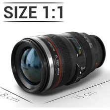 Esmo Home Senon Objektif Kupa Lens Kupa Kahve ve Çay Için Termos Kupa Fotoğraf Tutkunları Için Dekoratif Hediyelik 350 ml (Cam Kapak)