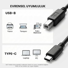 Esmo Home Type-C To Usb-B Yazıcı Tarayıcı Printer Kablosu (1.5 Metre) - Pc ve Laptop ile Yazıcı Ara Bağlantı Data Kablosu - USB 2.0 Hızlı ve Stabil Yazdırma - Kolay Kullanım - Usb-C Printer Kablosu
