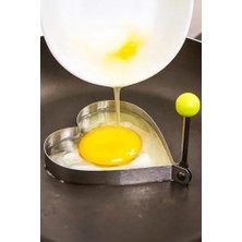 Esmo Home Metalik Kalp Şeklinde Metal Omlet Yumurta ve Krep Kalıbı, Dayanıklı Mutfak Aksesuarı