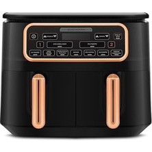 Esmo Home Karaca Air Pro Cook Duo Ev Yemeği Xxxl 8 Litre Airfryer Black Copper 8 Kişilik