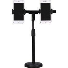 Esmo Home ​teleskopik Masaüstü 2li Telefon Tutucu Ayarlanır Katlanır Seviyeli Tutucu 07 Siyah Siyah