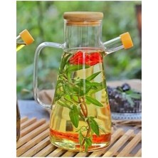 Esmo Home Mithra Life 2 Adet Bambu Kapaklı Borosilikat Cam Yağdanlık 900 ml MIT1071