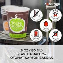 Esmo Home Cuptoyou 100 Parça Tek Kullanımlık Karton Bardak 6 Oz, Otomat Bardakları 150 Ml, Taste Küçük Kağıt Bardaklar, Paket Çay Bardağı