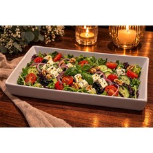 Esmo Home Sunum Tabağı, Düz Dikdörtgen Tabak, Beyaz, 3'lü Set,modern ve Sade Tasarım, Dikdörtgen