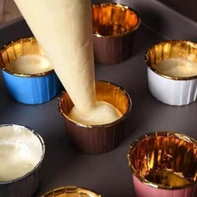 Esmo Home Dolphin 25LI Muffin Kalıbı - Cupcake Kalıpları, Su Geçirmez ve Yağ Geçirmez Pişirme Kağıtları, Ev Veya Parti Için Alüminyum Folyo Pişirme Kek Kapları -Pembe-Altın
