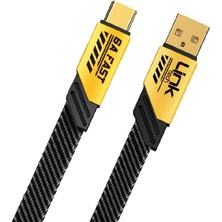 Esmo Home K470 Mecha Style USB - Type-C 66W 6A 1.2mt Hızlı Şarj Kablosu Sarı