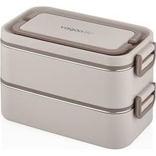 Esmo Home Vagonlife 2000 ml 2 Kat Paslanmaz Çelik Çorba Kaseli Bento Lunch Box Yeni Nesil Sefer Tası -FFLBOX01029