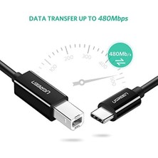 Esmo Home USB Type-C To USB B Yazıcı Kablosu 2 Metre Siyah