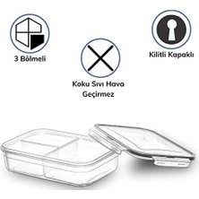 Esmo Home Buffer® 3 Bölmeli Kilitli Kapaklı 1 Litre Erzak Saklama Kabı LC-510