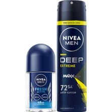 Esmo Home Men Erkek Sprey Deodorant Deep Aktif Karbon 150ML ve Fresh Mini Roll-On 25ML, Anti-Perspirant