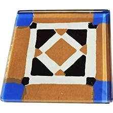 Esmo Home Desenli Cam Bardak Altlığı 4'lü Set