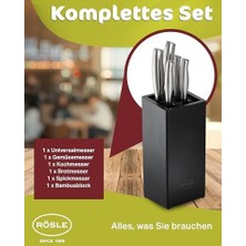Esmo Home Rösle Basic Line Bıçak Seti 6 Parça 13755 - Bambu Fırçalı Stant