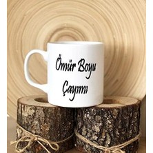 Esmo Home Giftmoda Çiftlere Özel Ömür Boyu Çayımı Sen Demler Misin Tasarılı 2'li Kupa Bardak