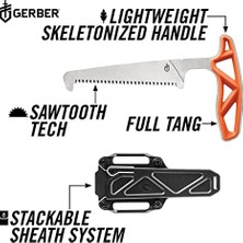 Esmo Home Kılıflı Testere, Testere Bıçağı Uzunluğu: 10,8 Cm, Exo-Mod Testere, Bıçak Malzemesi: 7CR17MOV, Turuncu, 30-001810