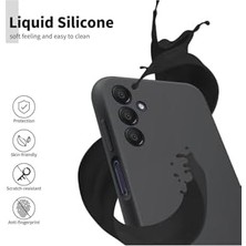 Esmo Home Galaxy A55 ile Uyumlu Kadife Iç Yüzeyli Kamera Korumalı Şok Emici Silikon Kılıf – Siyah