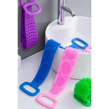 Esmo Home Banyo Duş Sırt Kesesi Çift Taraflı Silikon Lifi Fırçası 70 cm