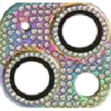 Esmo Home 13 Full ile Uyumlu Taşlı Kamera Lens Koruyucu Çerçeveli Koruyucu Cl-08 Colorful