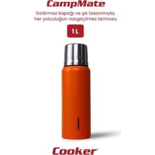 Esmo Home Cooker CKR-2081 1 Litre Çelik Termos – 304 Paslanmaz Çelik, 24 Saat Sıcak / 48 Saat Soğuk (Turuncu)