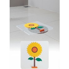 Esmo Home Ayçiçeği Kare Silikon Kötü Koku Önleyici Gider Kapağı – Banyo, Mutfak, Balkon Lavabo Tıpası 14,5X14