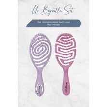 Esmo Home Professional Üç Boyutlu Geri Dönüştürülebilir Saç Fırçası Mor ve Pembe