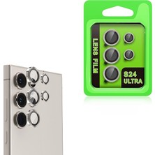 Esmo Home Undeplus Galaxy S24 Ultra ile Uyumlu Kamera Lens Koruyucu Çerçeveli Koruyucu Cl-07 Titanyum-Gri