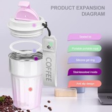 Esmo Home Coverzone Kahve Termosu Paslanmaz Çelik Su Matarası Spor Matarası, Kapaklı 400 Ml, Sızdırmaz Çocuk Şişesi, Ev Ofis Okul Kamp Yada Tatilde Kullanıma Uygun, Fitness Su Şisesi (Pembe)
