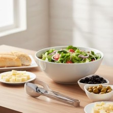 Esmo Home Paslanmaz Çelik Salata ve Servis Maşası 21 cm – Çok Amaçlı Yemek, Makarna ve Salata Servis Pensesi