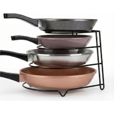 Esmo Home Orret Home Metal 4 Katlı Tava Rafı Düzenleyici Organizer – Dik ve Yatay Kullanım Tencere Tava Standı, Dolap Içi Tava Rafı, Mutfak Tencere Kapaklık Organizer, Çok Amaçlı Metal Raf