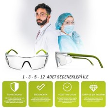 Esmo Home S-400 Şeffaf Toz Çapak Koruyucu Iş Güvenlik Gözlüğü Kulak Ayarlı Uv Korumalı Laboratuvar Işçi Gözlüğü Çocuklar Için Tam Korumalı Gözlük 1-3-5-12 Adet