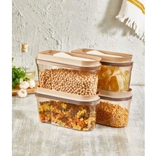 Esmo Home Vip Ahmet Luks Erzak Saklama Kabı, Şeffaf Bakır 4x2 Lt