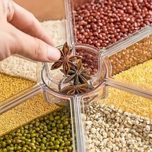 Esmo Home Pikas Bakliyat Organizeri, Bakliyat Saklama Kabı, 6 kg Kapasiteli Styles Gıda ve Bakliyat Saklama Kabı 6 Gözlü (6kg)