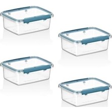 Esmo Home Smartware 4'lü Set Press - Lock Saklama Kabı 360 ml Mavi