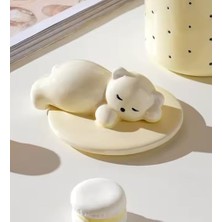 Esmo Home Ayıcık Figürlü Nokta Desenli Kapaklı Seramik Kupa