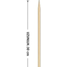 Esmo Home 100 Adet Ahşap Şiş 30 cm – Ince Bambu Çöp Şiş | Mangal, Izgara ve Sunum Şişi