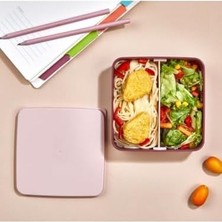 Esmo Home Envii Store Beslenme Kutusu Yemek Kutusu 2 Kat Kaşık ve Çatal Dahil Plastik Sefer Tası