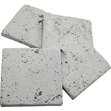 Esmo Home Bubigo Beton Bardak Altlığı | Kare Naturel | 4'lü Btg-33