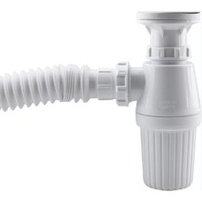 Esmo Home Sökülebilir Taslı Körüklü Sifon, Temizlenebilir Plastik Gider Borusu, Mutfak Banyo Lavabo Için